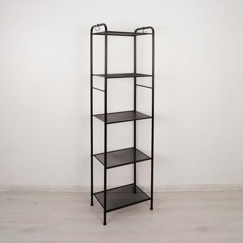 Стеллаж на металлокаркасе "Валенсия-15", 455х300х1555 мм, 5 полок, черный, СТВ15 Ч