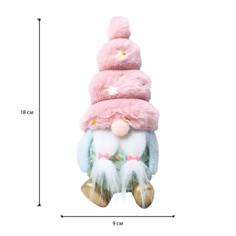 Украшение новогоднее интерьерное, 18 см, "Усатый гномик", полиэстер, пенопласт, ЗОЛОТАЯ СКАЗКА, 592569