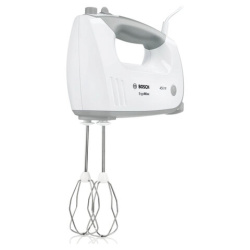 Миксер BOSCH MFQ 36480, 450Вт, 5 скоростей, 6 насадок, стакан, белый, MFQ36480