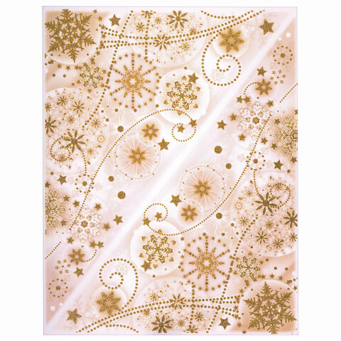 Украшение для окон и стекла ЗОЛОТАЯ СКАЗКА "Узоры из золотых снежинок 1", 30х38 см, ПВХ, 591227