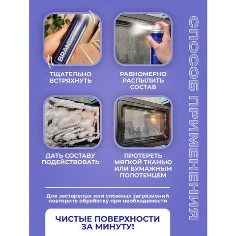 Универсальный пенный очиститель 280г BRANDFREE для пластика стёкол и различных поверх