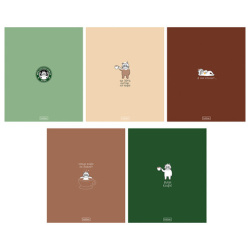 Тетрадь А5, 96 л., HATBER, скоба, клетка, Soft-touch ламинация, "Coffee Story" (микс в спайке), 094578, 96Т5лВ1