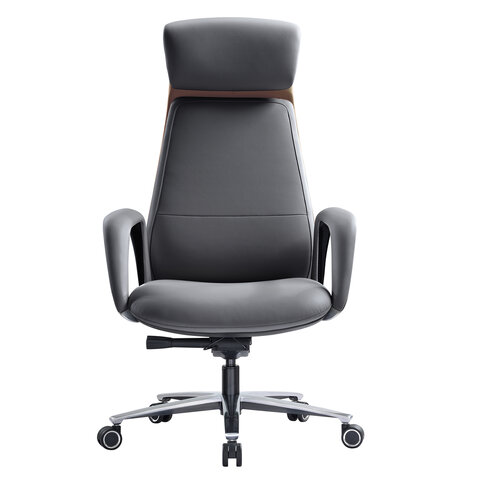 Кресло HAWASAN PREMIUM EX-820, синхромеханизм, слайдер, экокожа, графит/коричневое, 533238