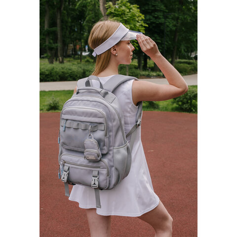 Рюкзак HEIKKI FUSION (ХЕЙКИ) универсальный, отделение для ноутбука, с КОШЕЛЬКОМ, лаванда, 44х31х14 см, 273865