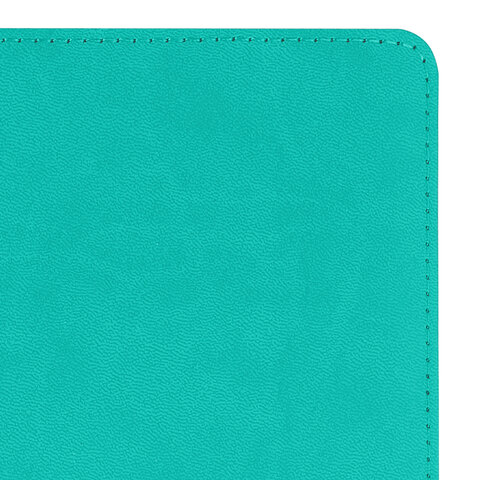 Бизнес-тетрадь на гребне А5 148x218 мм, BRAUBERG "Office PRO", под кожу, клетка, 80 л., бирюзовая, 111043