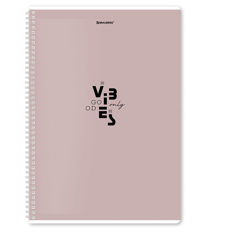 Тетради ДЭК А4 96 л. КОМПЛЕКТ 2 шт. BRAUBERG гребень, клетка, матовая ламинация, "Пастель_3", 404885