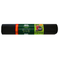 Мешки для мусора 200 л, XXXL, суперпрочные, черные, 34 мкм, 10 шт., Master FRESH