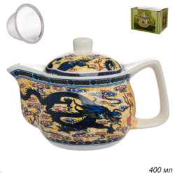 Чайник заварочный 400 мл с металлическим ситом керамика АКЦИЯ / KJ-490 /уп 60/