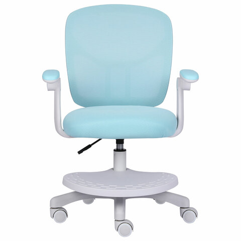 Кресло детское с подставкой для ног BRABIX "Toy MG-205", сетка/ткань TW, голубое, 533152