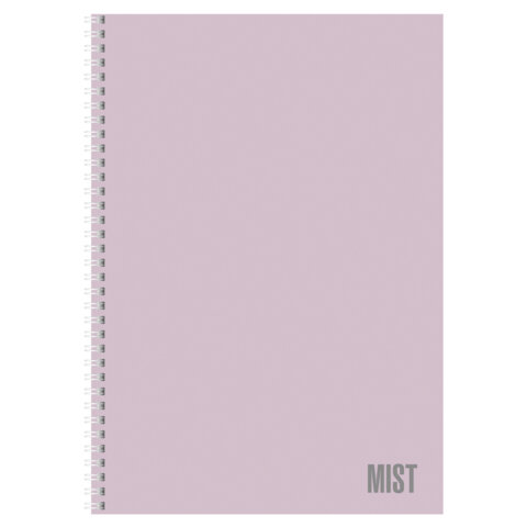 Тетрадь А4 80 л,. HATBER, гребень, клетка, Soft-touch ламинация, "Mist" (микс в спайке), 090095, 80Т4лВ1гр