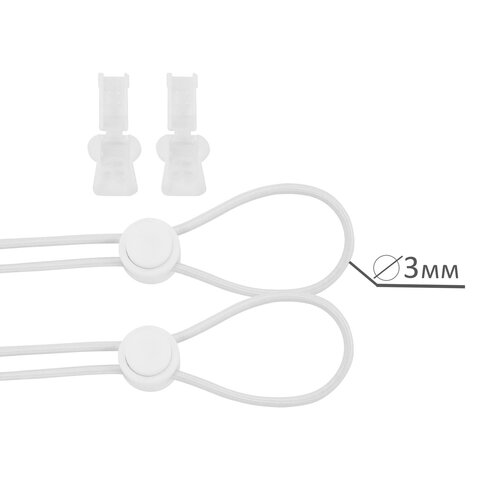 Шнурки круглые спортивные с фиксатором, 100 см, цвет БЕЛЫЙ, SHEGRA, 701720