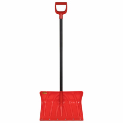Лопата снеговая 50х34см "ПРОРАБ" ребра жесткости, планка на клепках СУПЕРПРОЧНАЯ, первичное сырье, черенок с V-ручкой, КРАСНАЯ, ГРАНДМАСТЕР, 700331