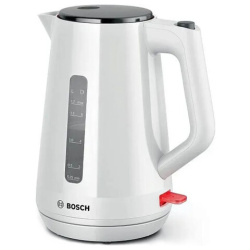Чайник BOSCH TWK1M121, 1,7 л, 2400 Вт, закрытый нагревательный элемент, пластик, белый