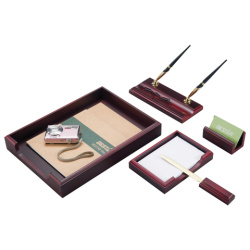 Набор подарочный настольный BESTAR "Neptun" из дерева, 5 предметов, цвет "красное дерево", 236370