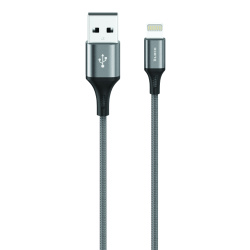 Кабель BASIC, USB 2.0 - lightning, 1.2м, 2.1A, серый, OLMIO