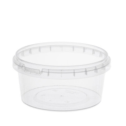 Банка с крышкой 500мл пластиковая под пресервы с контрольным замком, диаметр 122мм ВЗЛП, ШК5865, 1215КП