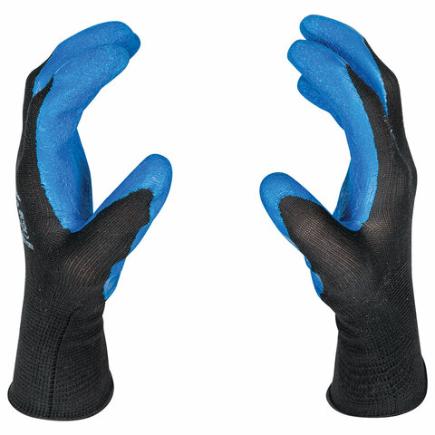 Перчатки нейлоновые SCAFFA "Grip", текстурированное латексное покрытие (облив), размер 9 (L), 00-00015296