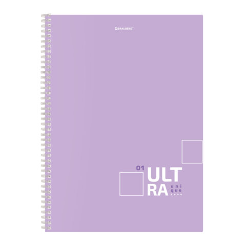 Тетрадь А4, 96 л., BRAUBERG, гребень, клетка, матовая ламинация, "UltraTone" (микс в спайке), 405317