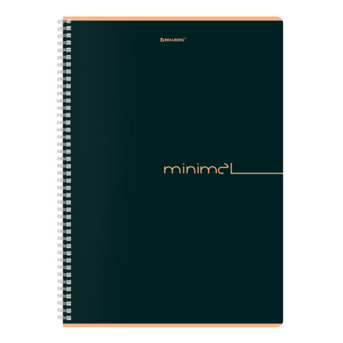 Тетрадь А4, 96 л., BRAUBERG, гребень, клетка, матовая ламинация, "Минимал_Цвет" (микс в спайке), 405319