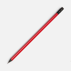 Карандаш простой Triangle Black с ластиком, красный, 19х0,7 см