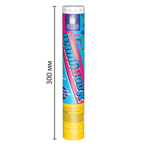 Хлопушка пневматическая 30 см "Party Mix", фольга, конфетти, ассорти, ЗОЛОТАЯ СКАЗКА, 592465