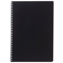 Тетрадь А4 96 л., HATBER, гребень, клетка, Soft-touch ламинация, SoloMatte "Черный бархат", 092879, 96Т4лВ1гр