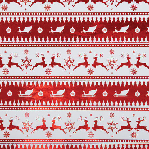 Бумага упаковочная новогодняя НАБОР 3 шт. "HoHo XMAS", С ЭФФЕКТАМИ, 70х100 см, ЗОЛОТАЯ СКАЗКА, 592191
