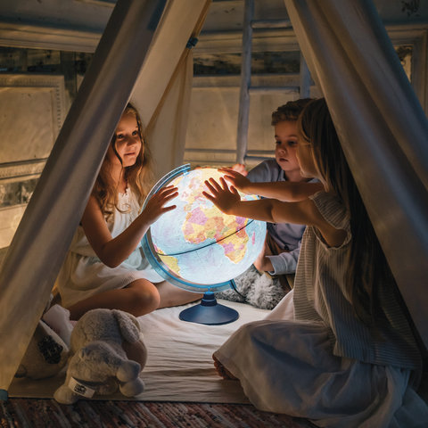 Глобус физический / политический GLOBEN "Классик Евро", 25 см, рельефный, с подсветкой, Ке022500195