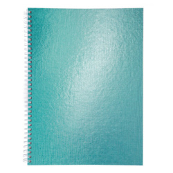 Тетрадь бумвинил А4 96л. гребень, офсет №1, клетка, МЯТА Metallic, HATBER, 077199, 96Т4бвВ1гр