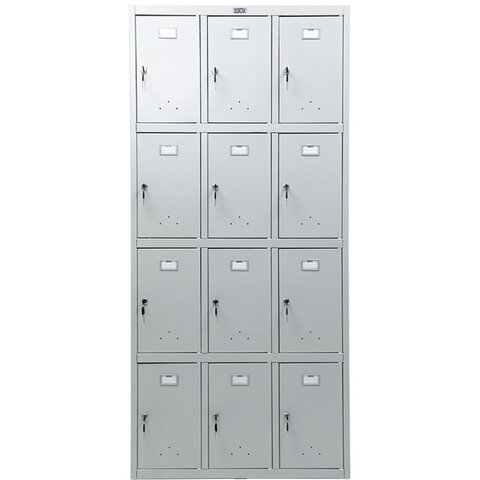 Шкаф металлический для сумок ПРАКТИК "LS-34" двенадцатисекционный, 1830х850х500 мм, 44 кг, разборный