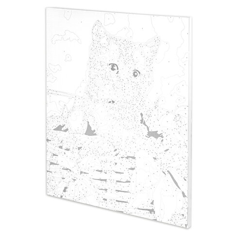 Картина по номерам 40х50 см, ОСТРОВ СОКРОВИЩ "Котёнок", на подрамнике, акриловые краски, 3 кисти, 662468