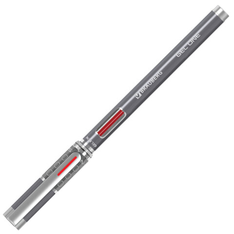 Ручка гелевая BRAUBERG "GEL ONE", КРАСНАЯ, стандартный узел 0,5 мм, линия письма 0,35 мм, 144038