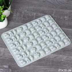 Форма для конфет мармелада и льда 60 ячеек силиконовая / HL-235 /уп 300/ 21*16*1/ 0.065/ Животные