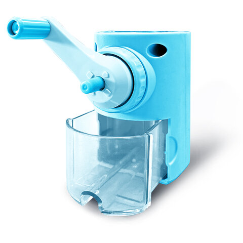 Точилка механическая BRAUBERG KIDS, для простых и цветных карандашей, корпус голубой, крепление к столу, 272005