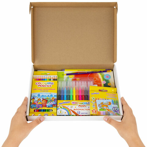 Набор для рисования и творчества "5 предметов плюс Восковые мелки в Подарок!", ЮНЛАНДИЯ, 881010