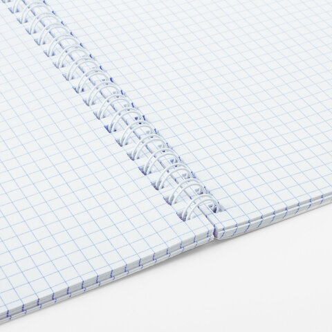 Тетрадь обложка пластик, А5, 96 л., гребень, клетка, фольга, МИНПРОМТОРГ, BRAUBERG, синяя, 405652