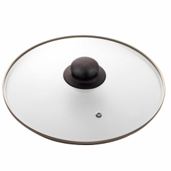Крышка стеклянная 24 см с пароотводом, жаропрочное стекло, нержавеющая сталь ободка, SCOVO "Classic", KC-224, КС-224