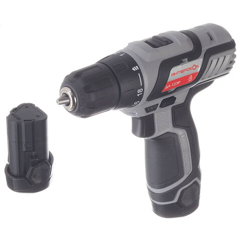 Дрель-шуруповерт безударная АККУМУЛЯТОРНАЯ, с двумя аккумуляторами 2 Ач, 18 В, ИНТЕРСКОЛ ДА-12ЭР, 434.2.2.20