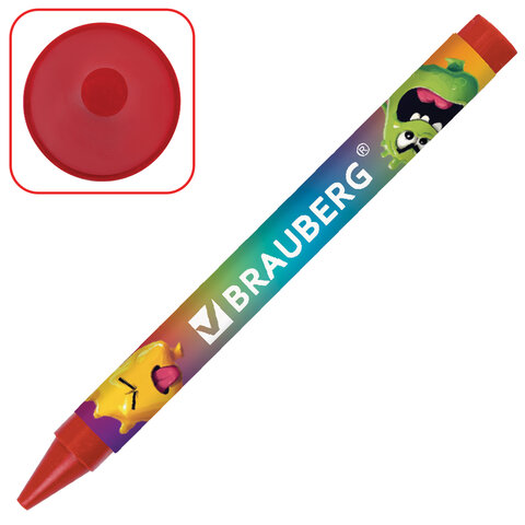 Восковые мелки BRAUBERG "CUTE MONSTERS", 12 цветов, 273238