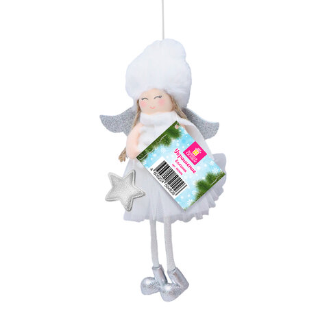 Украшение елочное, "Девочка", 19 см, полиэстер, ассорти 4 дизайна, ЗОЛОТАЯ СКАЗКА, 592606