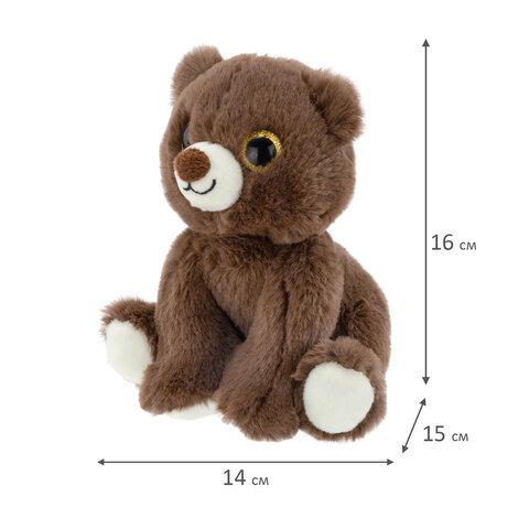 Игрушка мягкая "Мишка", 16 см, цвет коричневый, WOOZOO (ВУЗУ), 666796