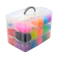 Набор резинок для плетения украшений 15 000 шт., 25 цветов, бокс, бусины, станок, BAMBOX, 665973