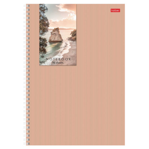 Тетрадь А4 96л. HATBER гребень, клетка, матовая ламинация, Прикосновение к природе (микс), 087981, 96Т4лВ1гр