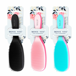 Расческа для волос массажная 23х6,5 см, цвета АССОРТИ MONTE VITA (МОНТЕ ВИТА), 457414