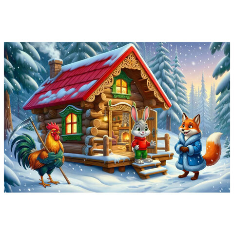 Пазл картонный "Оживи мультфильм – Новый год", 104 элемента, АССОРТИ, 240х330 мм, 6 видов, РК