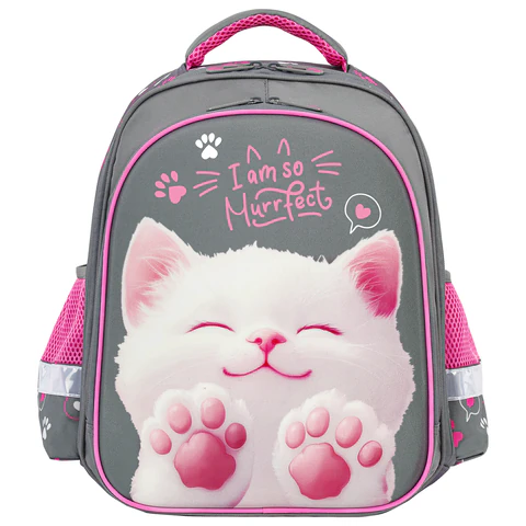 Ранец BRAUBERG KIDS STANDARD, 2 отделения, "Кот-мурлыка", 36х28х14 см, 274427