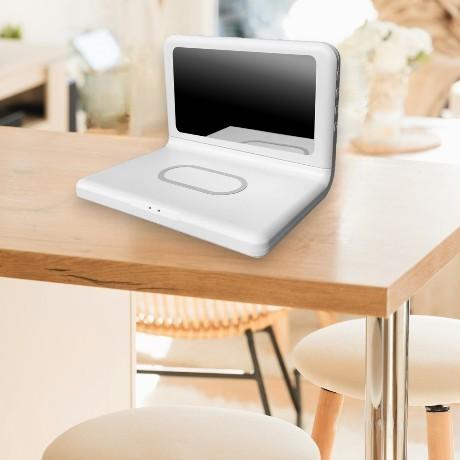 Часы-метеостанция Konner с функцией беспроводной зарядки, белый