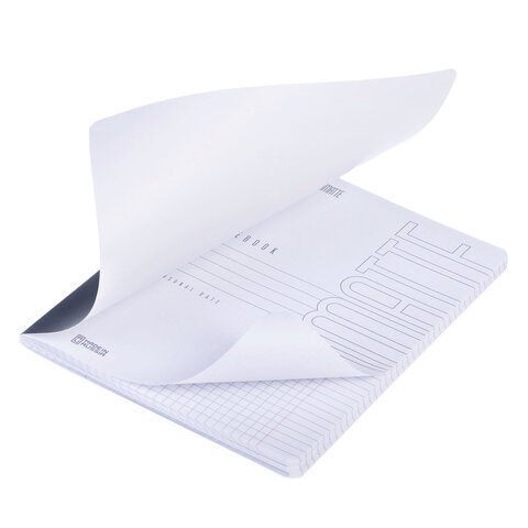 Тетрадь А5 96 л., HATBER, скоба, клетка, Soft-touch ламинация, SoloMatte "Сапфир", 96Т5лВ1