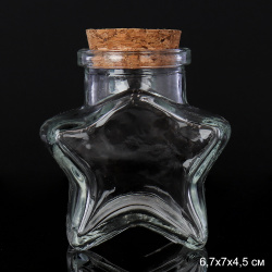 Банка для специй с бамбуковой пробкой 6.7х4,5х7 см Звезда / ER-58 /уп 150/