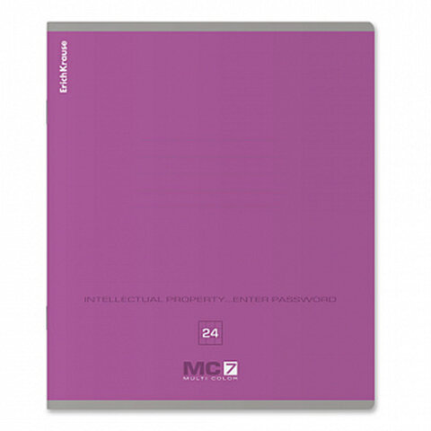 Тетрадь 24 л. ERICH KRAUSE "MC-7", клетка, ассорти MIX-PACK (микс в спайке), 56306